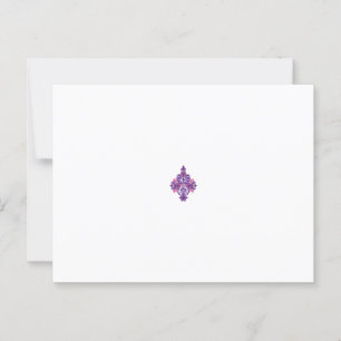 Postal Diseño ornado, simétrico con púrpura, rosa y