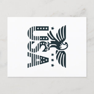 Postal Diseño patriótico del águila de EE.UU. - Estrellas