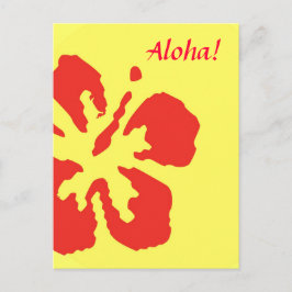 Postal Diseño personalizado de flores rojas hibiscus