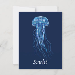 Postal Diseño personalizado de ilustracion de la medusa a
