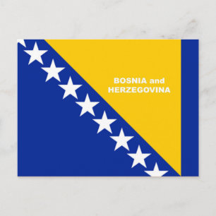 Postal Diseño personalizado de la bandera de Bosnia y Her
