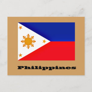 Postal Diseño personalizado de la bandera de Filipinas