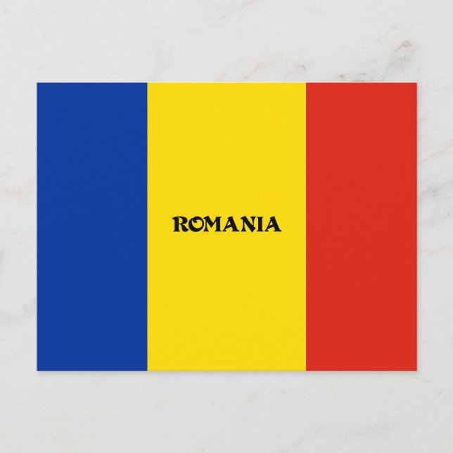 Postal Diseño personalizado de la bandera de Rumania (Anverso)