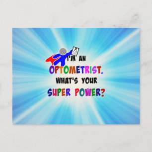Postal Diseño personalizado de superhéroes optometristas