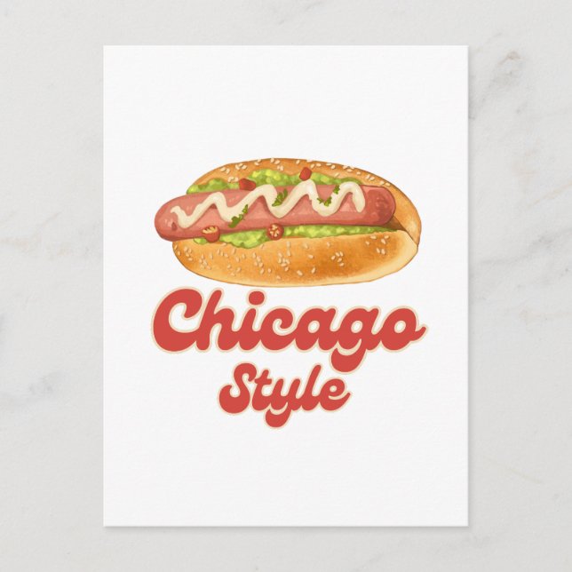 Postal Diseño personalizar Chicago Style Hot Dog Gift Hot (Anverso)