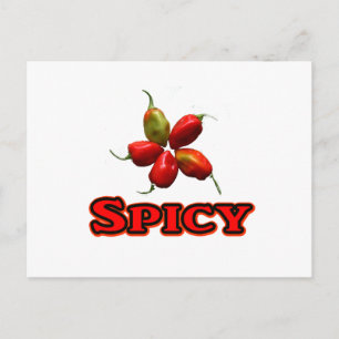 Postal Diseño picante de cinco Habanero Hot Pepper