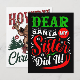 Postal Diseño PNG de Rodeo de Navidad Occidental de Santa