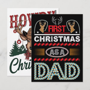 Postal Diseño PNG de Rodeo de Navidad Occidental de Santa