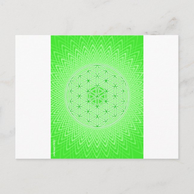 Postal Diseño psicodélico sagrado del corazón de Chakra (Anverso)