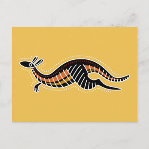 Postal Diseño punteado de canguro