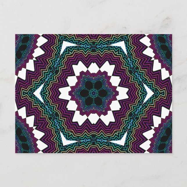Postal Diseño radial psicodélico: (Anverso)