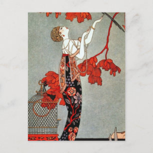 Postal Diseño Red Madame Art Deco