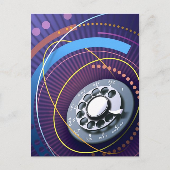 Postal Diseño Resumen de teléfono de Rotary (Anverso)
