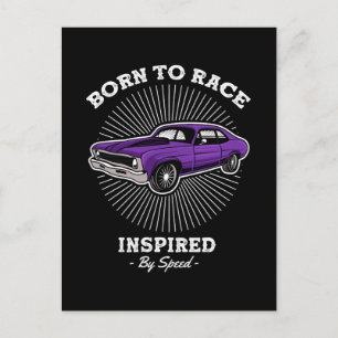 Postal Diseño Retro de Velocidad de Muscle Car Clásico Na