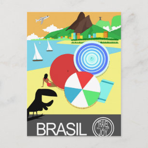 Postal Diseño retro vintage de Brasil