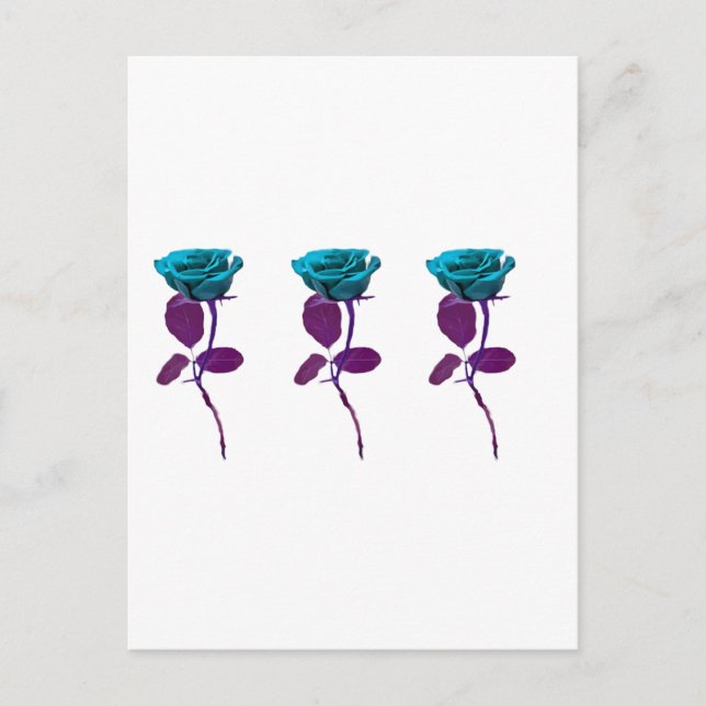Postal Diseño Rosa azul - Arte moderno (Anverso)