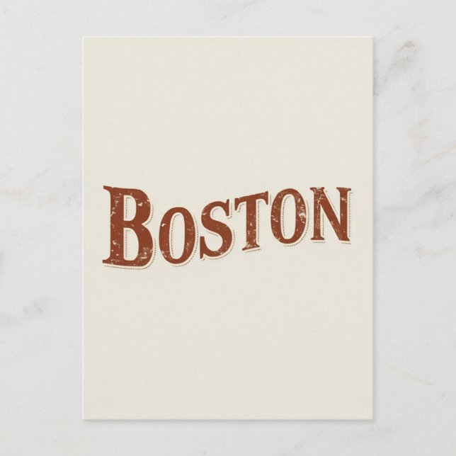 Postal Diseño rústico de Boston (Anverso)