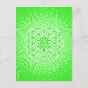 Postal Diseño sagrado psicodélico de Chakra del corazón