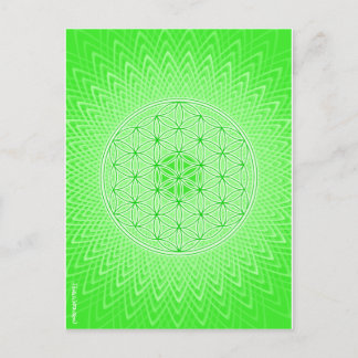 Postal Diseño sagrado psicodélico de Chakra del corazón
