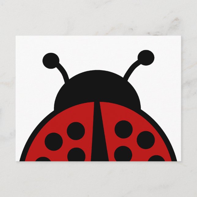 Postal Diseño simple de ladybug (Anverso)