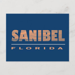 Postal Diseño tipográfico de la Isla Sanibel Florida