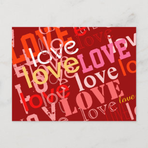 Postal diseño tipográfico del amor