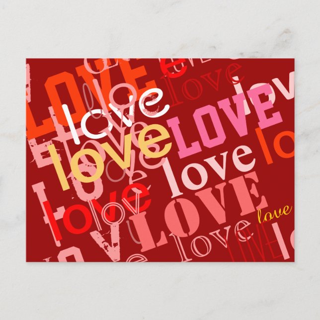 Postal diseño tipográfico del amor (Anverso)