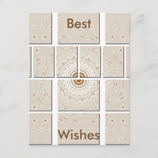 Postal Diseño tonal geométrico beige neutro minimalista (Anverso)