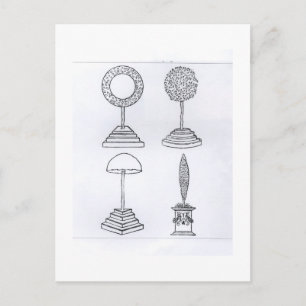 Postal Diseño topiario, de "Hypnerotomachia Poliphili",