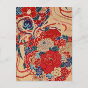 Postal Diseño tradicional japonés de tela Postcard