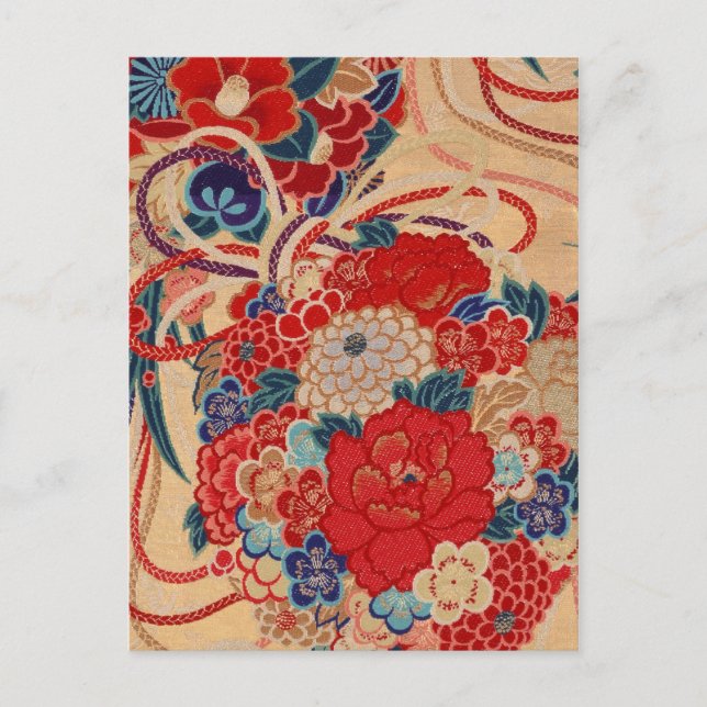 Postal Diseño tradicional japonés de tela Postcard (Anverso)