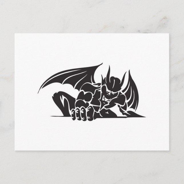 Postal diseño tribal de gárgola (Anverso)