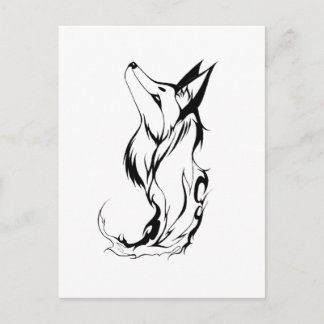 Postal Diseño tribal de tatuajes de Fox