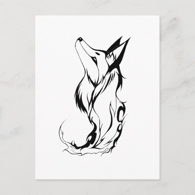 Postal Diseño tribal de tatuajes de Fox (Anverso)