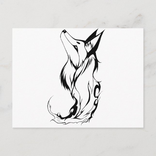 Postal Diseño tribal de tatuajes de Fox (Anverso)