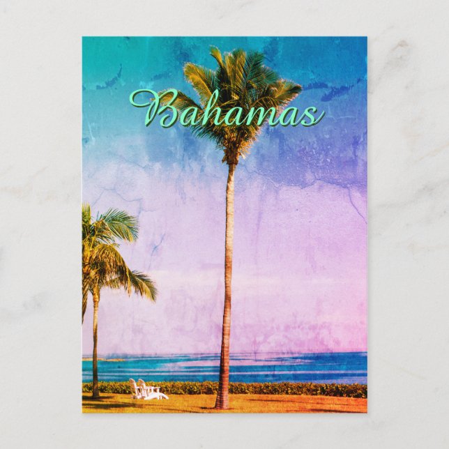 Postal Diseño tropical antiguo personalizado (Anverso)