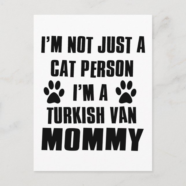 Postal Diseño turco de un gato de Van (Anverso)