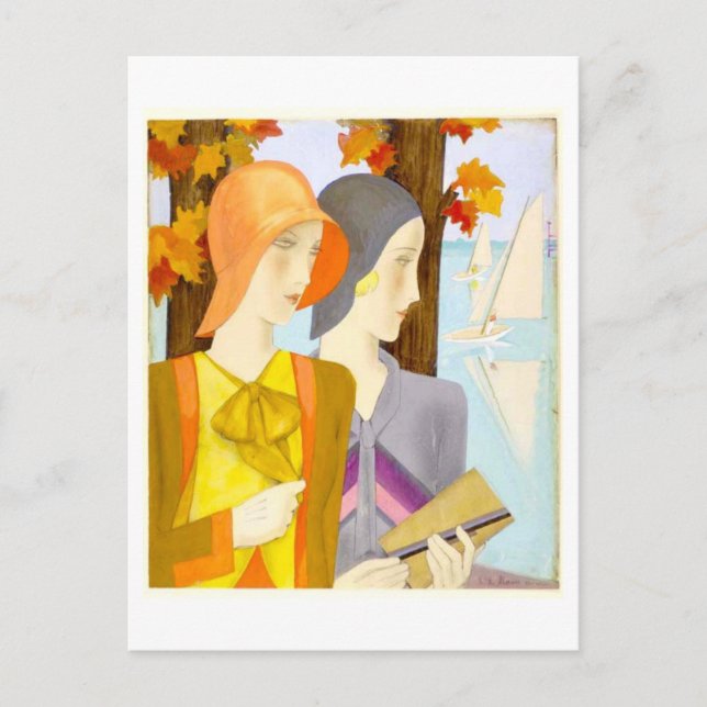 Postal Diseño vanguardista de moda de los años 20 (Anverso)