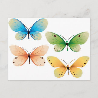 Postal Diseño vectorial de mariposas
