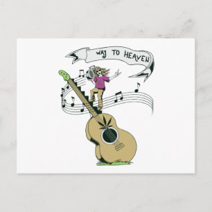 Postal diseño vectorial retro de música hippie