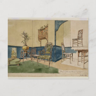 Postal Diseños anglo-japoneses, c.1860 (lápiz y tinta neg