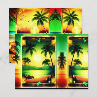 Postal Diseños brillantes de personalizable con guijarros