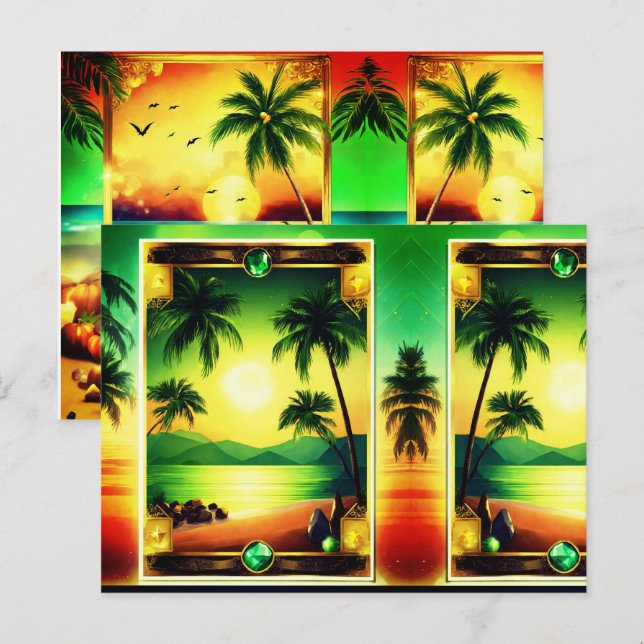Postal Diseños brillantes de personalizable con guijarros (Anverso / Reverso)