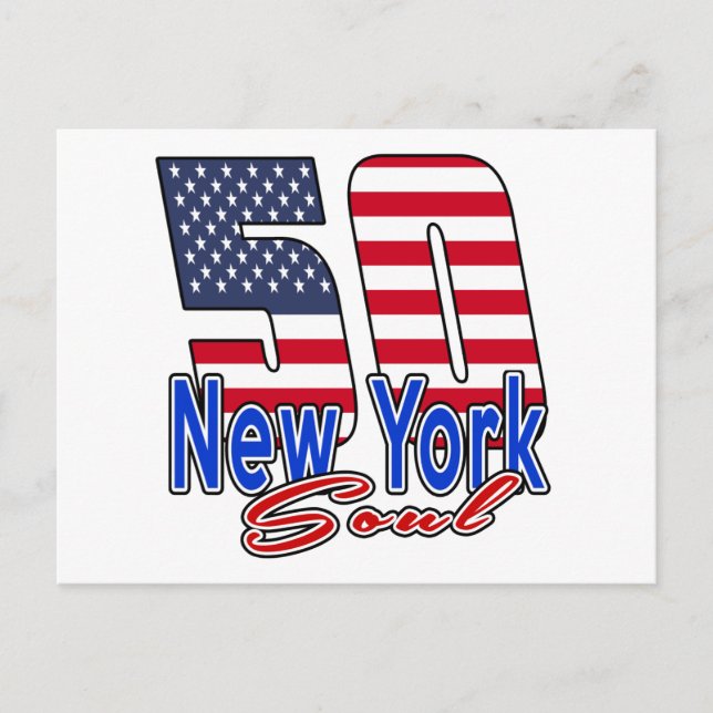 Postal Diseños de 50 cumpleaños Soul de Nueva York (Anverso)