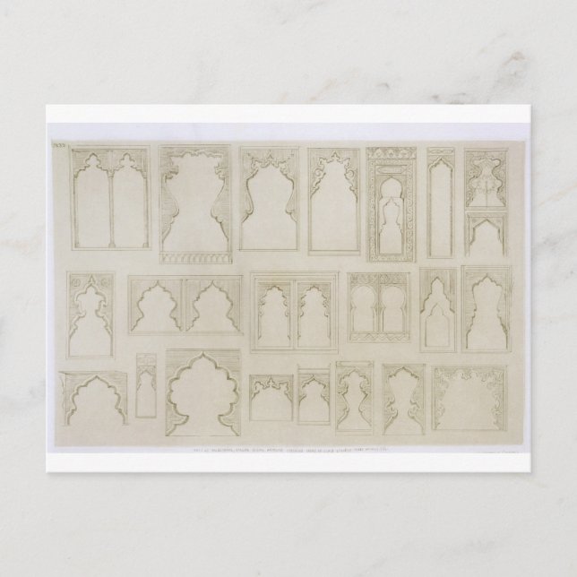 Postal Diseños de arco islámico y morisco para balcones,  (Anverso)