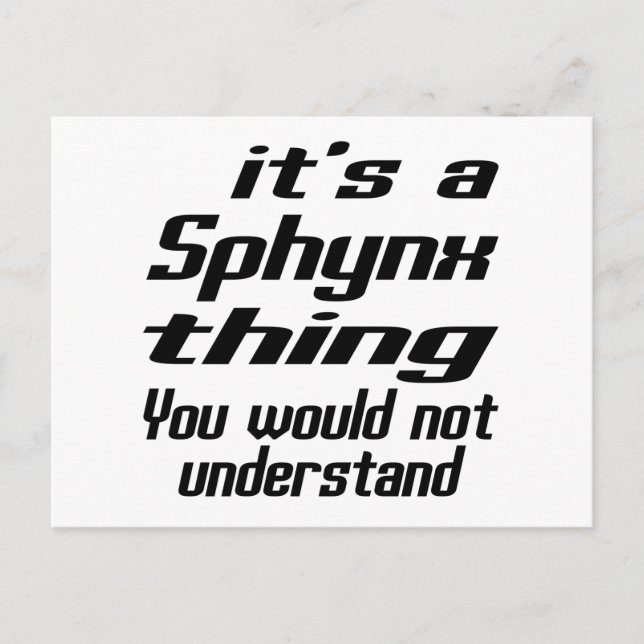 Postal Diseños de cosas de Sphynx (Anverso)