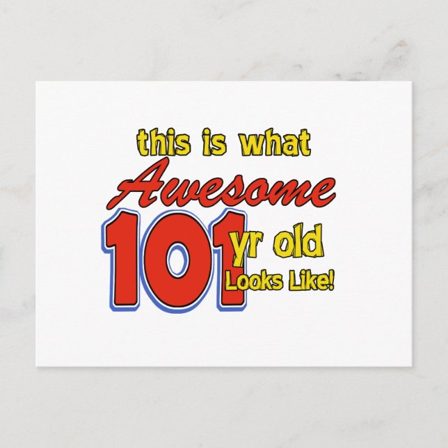 POSTAL DISEÑOS DE CUMPLEAÑOS DE 101 AÑOS (Anverso)