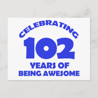 Postal Diseños de cumpleaños de 102 años