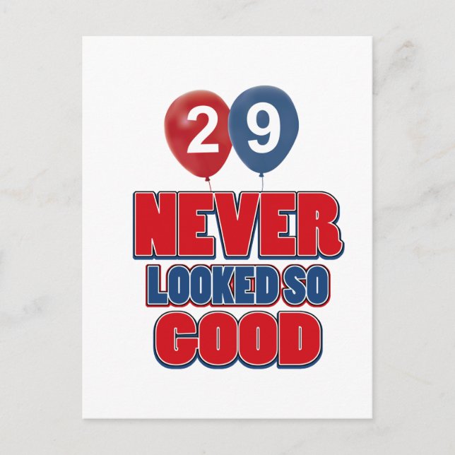 Postal diseños de cumpleaños de 29 años (Anverso)
