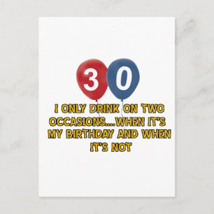 Postal diseños de cumpleaños de 30 años